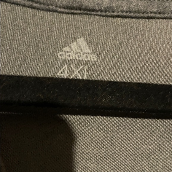Adidas Charcoal Hoodie with Vibrant Red Logo - Picture 2 of 4